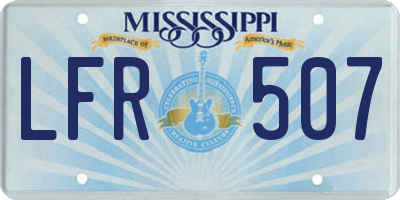 MS license plate LFR507