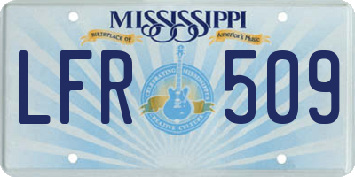 MS license plate LFR509