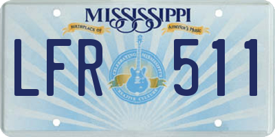 MS license plate LFR511