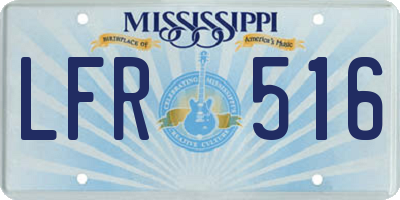 MS license plate LFR516