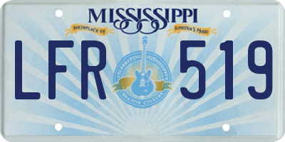 MS license plate LFR519