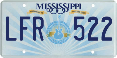MS license plate LFR522