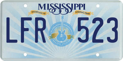 MS license plate LFR523