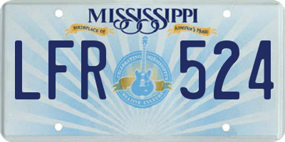 MS license plate LFR524