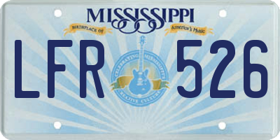 MS license plate LFR526
