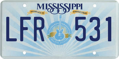 MS license plate LFR531