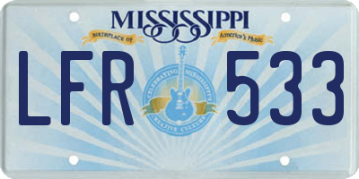 MS license plate LFR533