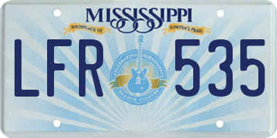MS license plate LFR535