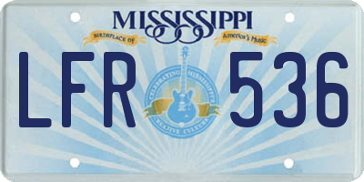 MS license plate LFR536