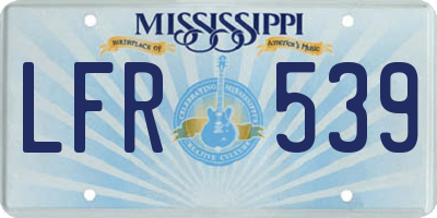 MS license plate LFR539