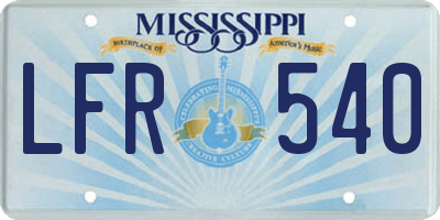 MS license plate LFR540