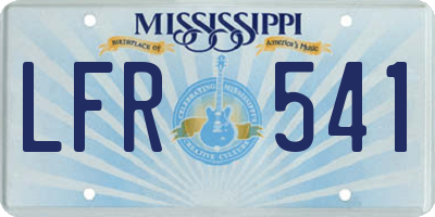 MS license plate LFR541