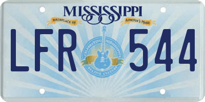 MS license plate LFR544