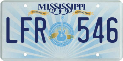 MS license plate LFR546