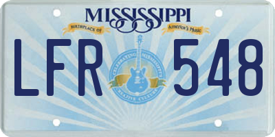 MS license plate LFR548
