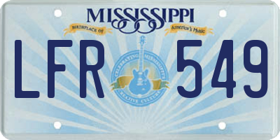 MS license plate LFR549