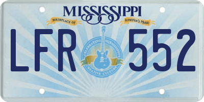 MS license plate LFR552