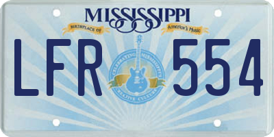 MS license plate LFR554