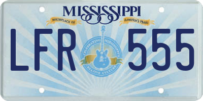 MS license plate LFR555