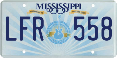 MS license plate LFR558