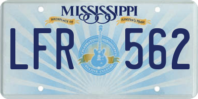MS license plate LFR562