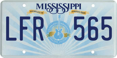 MS license plate LFR565