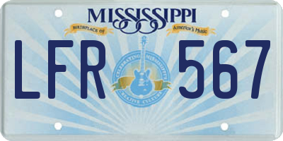 MS license plate LFR567