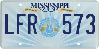 MS license plate LFR573
