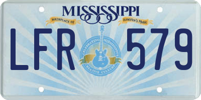 MS license plate LFR579