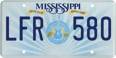 MS license plate LFR580