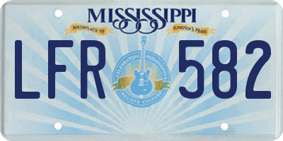 MS license plate LFR582