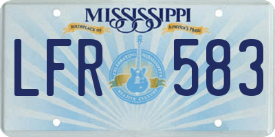 MS license plate LFR583