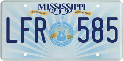 MS license plate LFR585