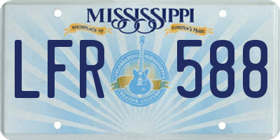 MS license plate LFR588