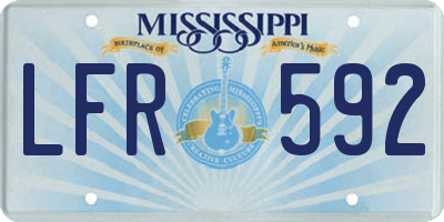 MS license plate LFR592