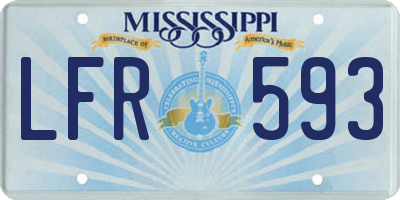 MS license plate LFR593