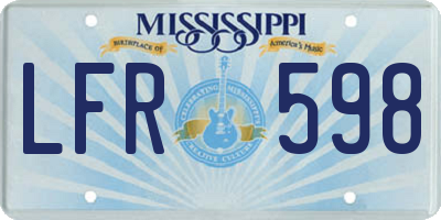 MS license plate LFR598