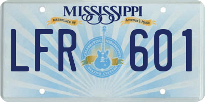 MS license plate LFR601
