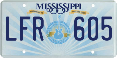 MS license plate LFR605