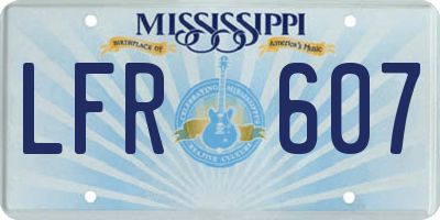 MS license plate LFR607