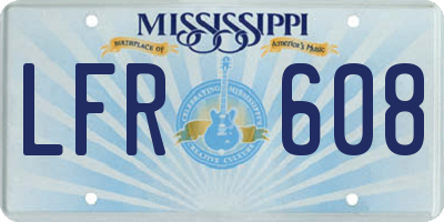 MS license plate LFR608