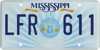 MS license plate LFR611