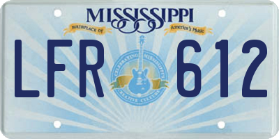 MS license plate LFR612