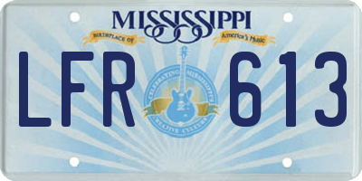 MS license plate LFR613