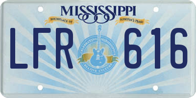 MS license plate LFR616