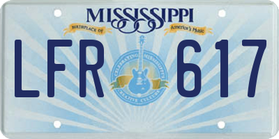MS license plate LFR617