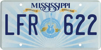 MS license plate LFR622