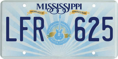 MS license plate LFR625