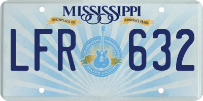 MS license plate LFR632