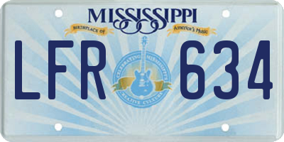 MS license plate LFR634